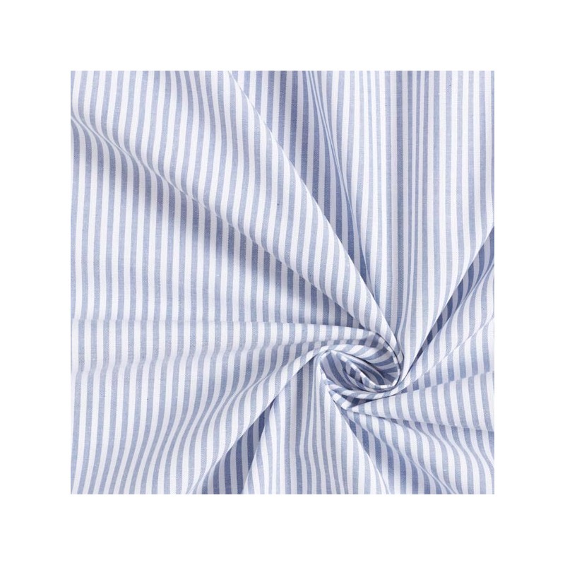 Tissu rayé bleu et blanc