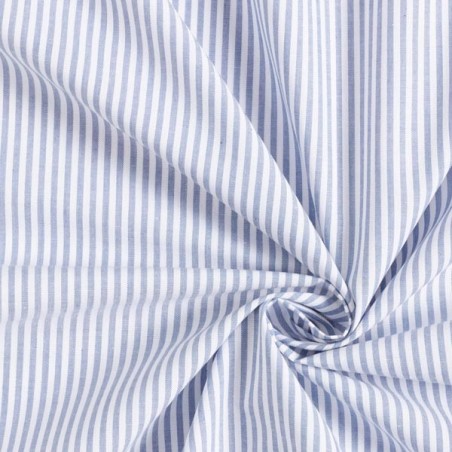 Tissu rayé bleu et blanc